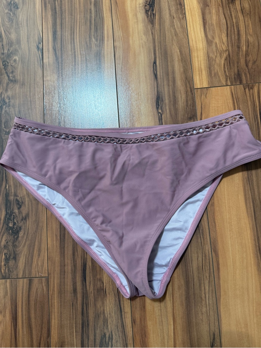 Cupshe Mauve Pink Bikini Bottom with Ladder Waist Trim